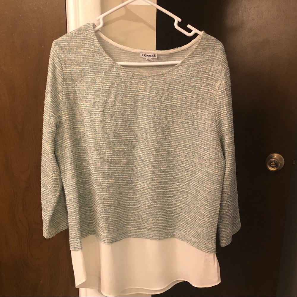 Women’s Express 3/4 Sleeve Knit/Blouse Combo Top
